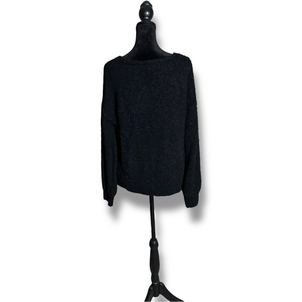 Sanctuary Charcoal Cozy Fuzzy Long Sleeve Size Large V-Neck Sweater - Picture 6 of 16